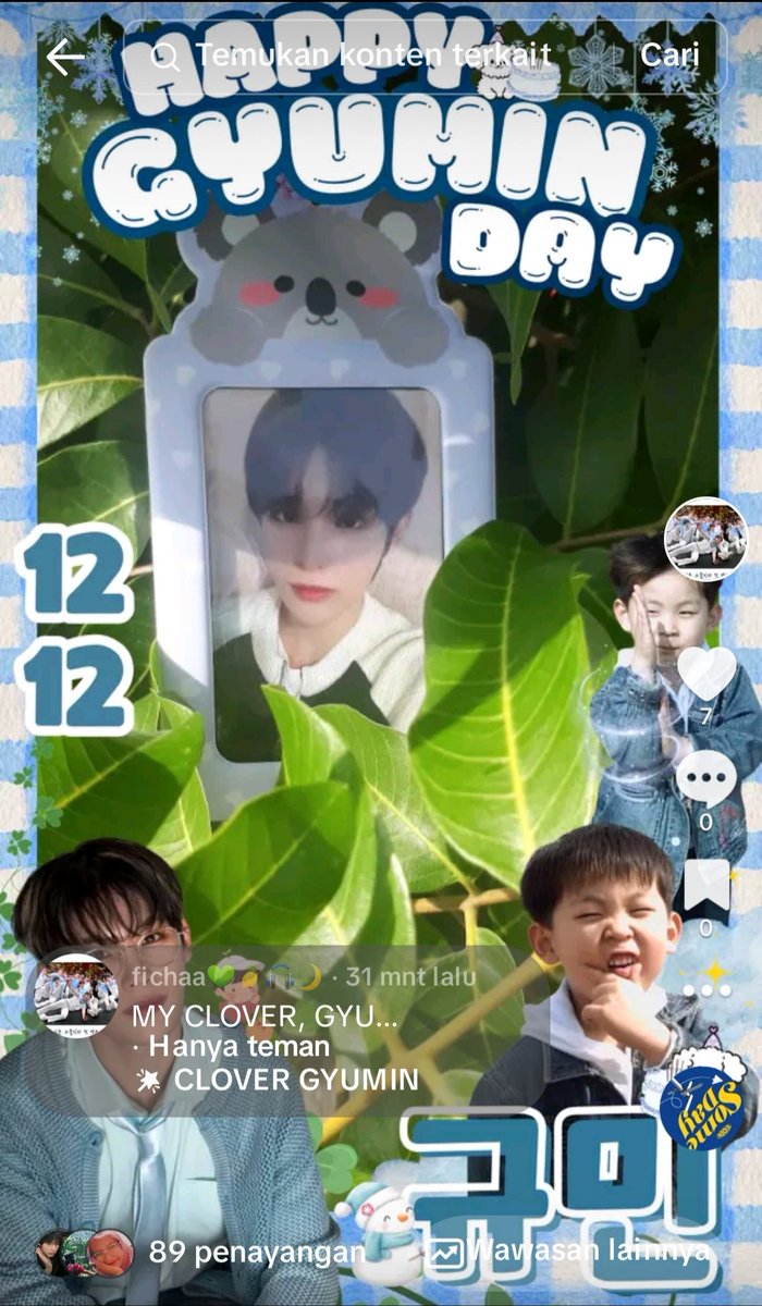 Fichaaa19's tweet photo. @kimgyumin_ina Izin ikutan kak,
Ayo ikutan guys @ChaSaNaah9 @Vaeyaa19 @zayyang_zay23
MY CLOVER, GYUMIN DAY
#BetterWithGyumin
#ํ๋ณต๊ณผ_ํ์ด์_์ ๋ฌผํ๋_24์ด_๊ท๋ฏผ
#GYUMIN #๊ท๋ฏผ https://t.co/4R09sEGTZm