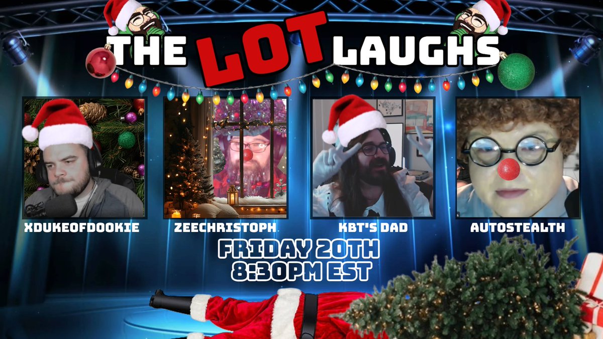 TOMORROW NIGHT @ 8:30PM EST

Join <a href="/PAINTCHIPBUFFET/">paintchipbuffet, inc.</a> <a href="/xDukeOfDookie/">DukeOfDookie</a> @zeechristoph <a href="/Autostealth/">Auto</a> &amp; I for a special Quickmas episode of The Lot Laughs!

Merry Quickmas!