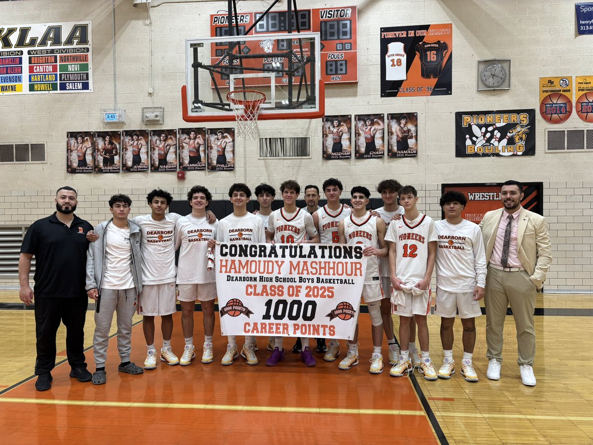 DHSAthletics1's tweet photo. Congratulations to DHS senior Hamoudy Mashhour, who scored his 1000th career point in tonight’s game against Wayne Memorial! https://t.co/5JJBc8QI0O