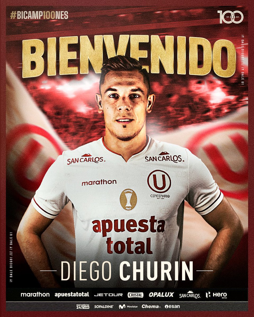 Universitario's tweet image. 𝗕𝗜𝗘𝗡𝗩𝗘𝗡𝗜𝗗𝗢 𝗔𝗟 𝗠𝗔́𝗦 𝗖𝗔𝗠𝗣𝗘𝗢́𝗡, 𝗗𝗜𝗘𝗚𝗢 🇦🇷🫡

Diego Churin es nuevo delantero de Universitario de Deportes para el 2025.

🔗 Lee la nota completa aquí 👉 bit.ly/4iI8N6n

#Bicamp100nes
#Los100DelÚnicoGrande