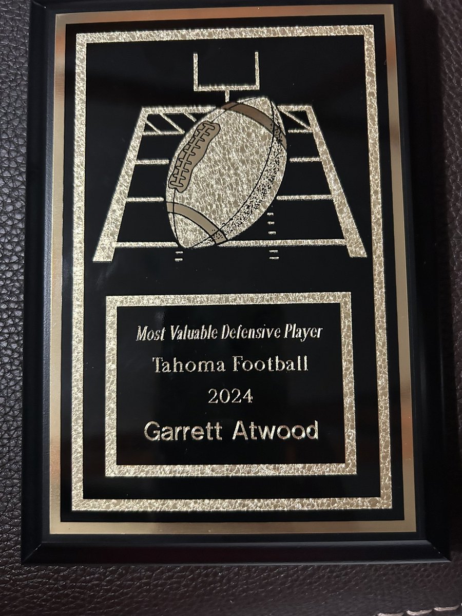 Garrett Atwood (@garrettatwood8) on Twitter photo Had our end of the year banquet this week. I am more than humbled to be voted on by my teammates as defensive MVP for the season!
<a href="/tahomafootball/">Tahoma Football</a> Had our end of the year banquet this week. I am more than humbled to be voted on by my teammates as defensive MVP for the season!
<a href="/tahomafootball/">Tahoma Football</a>