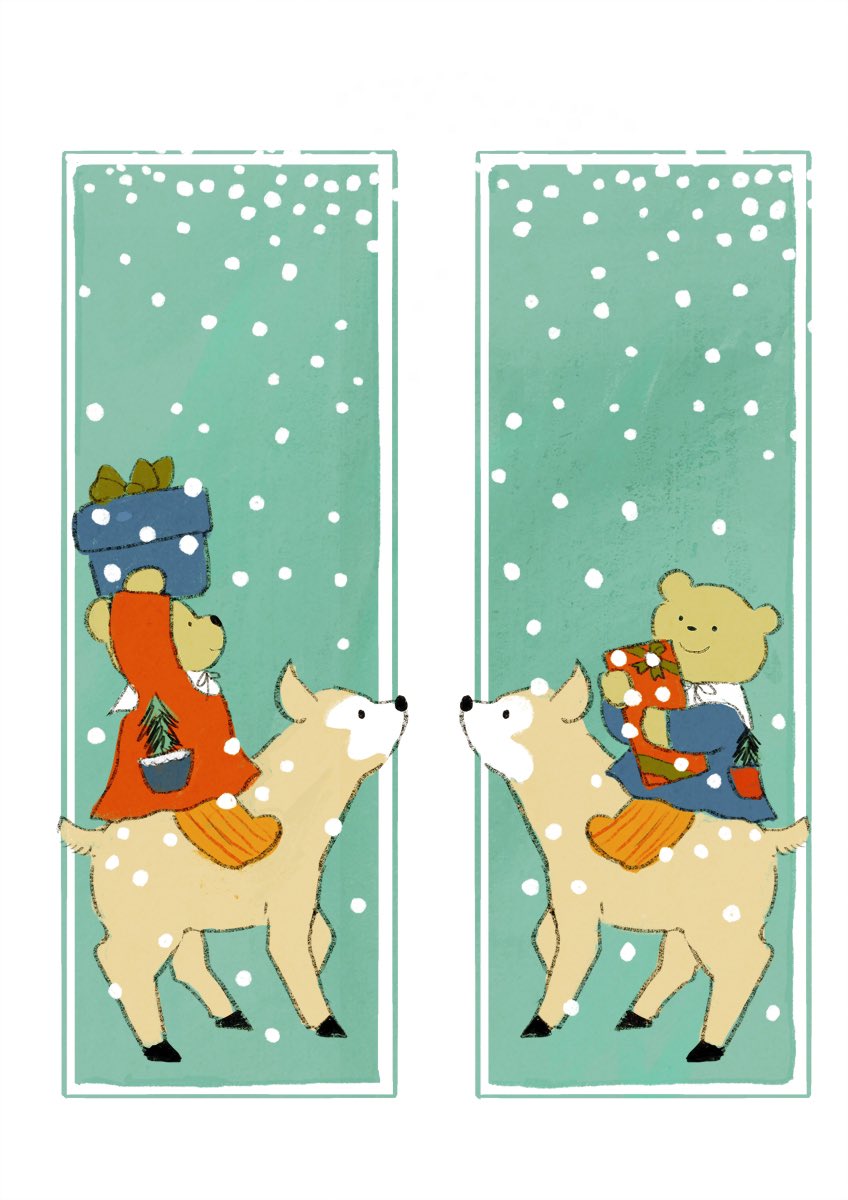 「#TLに雪作品を降らせよう 」|ももろ　4／20発売絵本「パンダのパクパクきせつのごはん」のイラスト