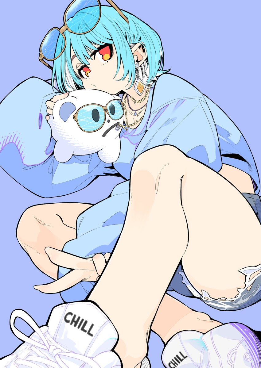 「『CHILL』#らむねはいか画 #白波らむね新衣装 」|鉄坊やのイラスト