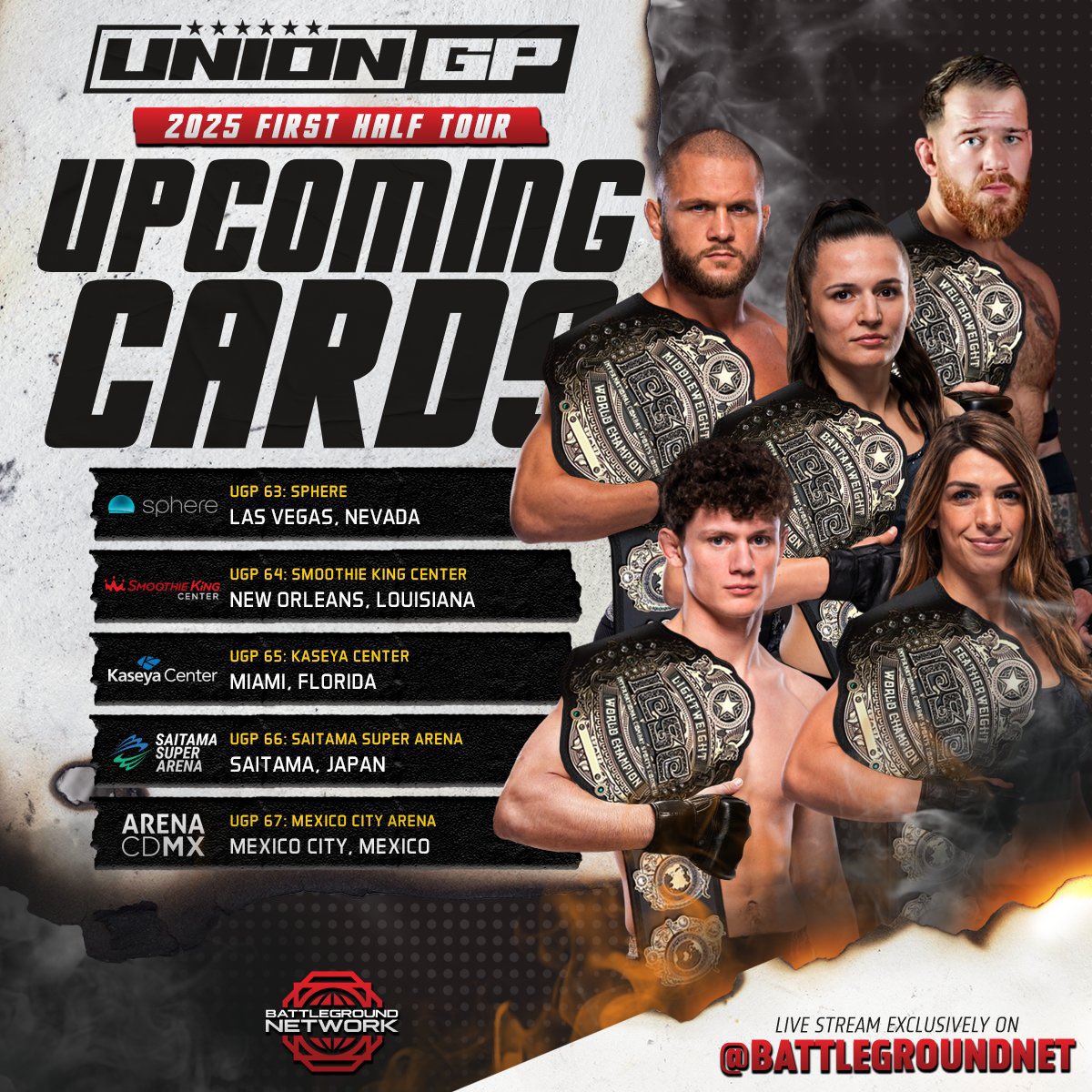 🚨 | 𝑩𝑹𝑬𝑨𝑲𝑰𝑵𝑮 𝑵𝑬𝑾𝑺

The first half of the 2025 Supercard schedule is official, setting the stage for another groundbreaking year!