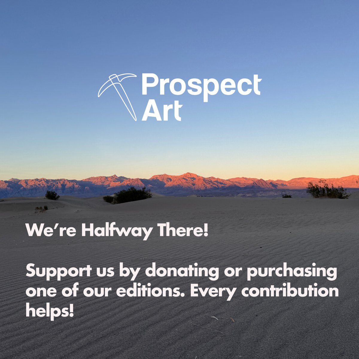 We’re halfway to our $2,000 goal!  An anonymous donor will match every dollar, helping us start our 4th year with $4,000 for artist programs.

Support us by donating or purchasing limited edition prints — every bit helps! prospectart.org/support 
#SupportArtists