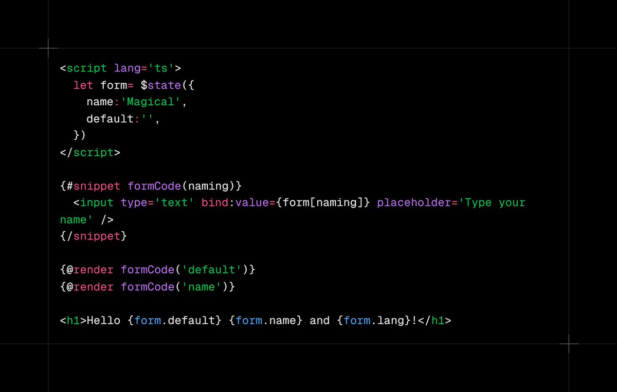 Sikandar_Bhide's tweet image. Here is amazing example of Snippet in Svelte 5

Checkout REPL : svelte.dev/playground/6ab… 

#svelte5