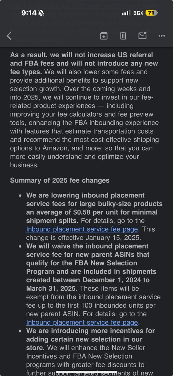 Amazon makes not increasing fees sound like it is doing us such a big favor! 🙄