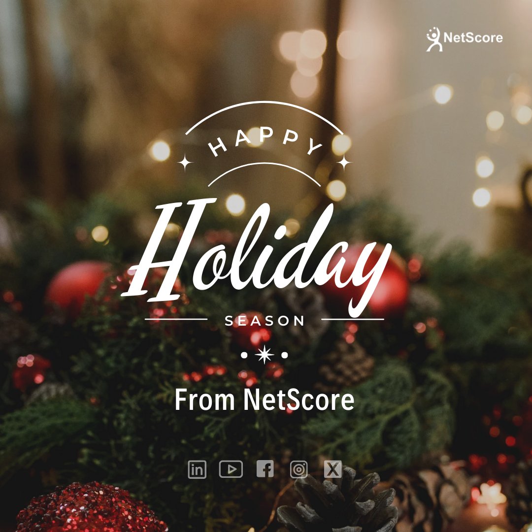 NetScoreTech's tweet image. We hope this festive season brings you joy, warmth, and wonderful moments with those you cherish. Whether you're celebrating with family, friends, or enjoying some peaceful time for yourself may the spirit of the season fill your heart with happiness and hope.
#HappyHolidays
