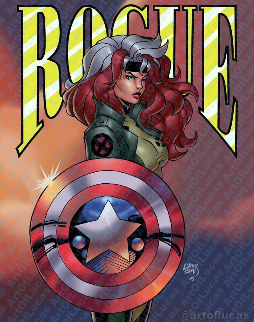 artoflucas's tweet image. What? You thought they'd be bigger...?
Had this idea for awhile. Caught up with commissions, so why not.
After @robertliefeld
X-Men 97 Rogue Captain America