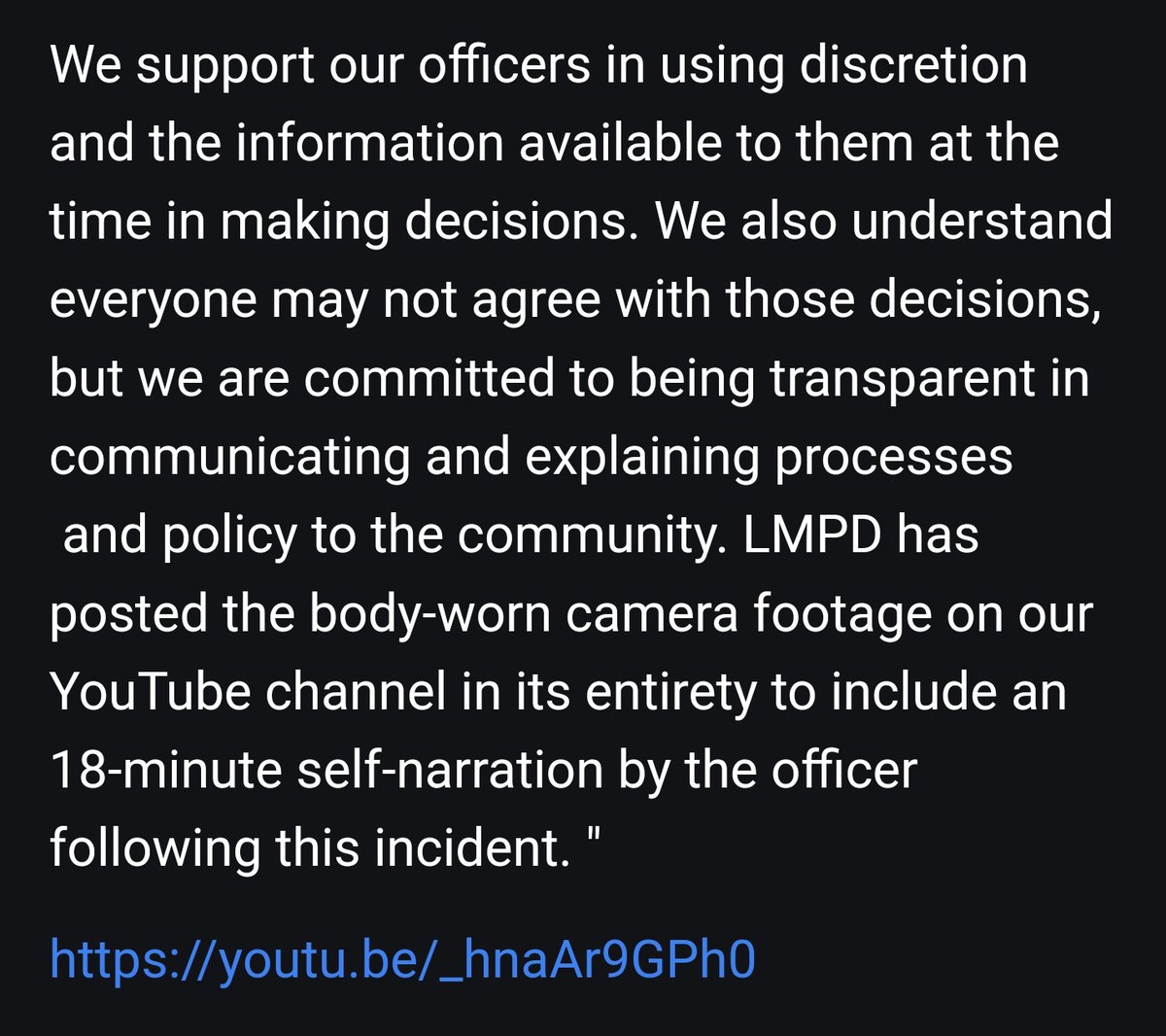 I love you, #Louisville, and I care about all of us. Thank you all for sharing! I just got confirmation that they just dropped her off at Jewish Hospital. The Mayor's Office reached out to NPR and other contacts to have a statement added.  You know they love to control all
