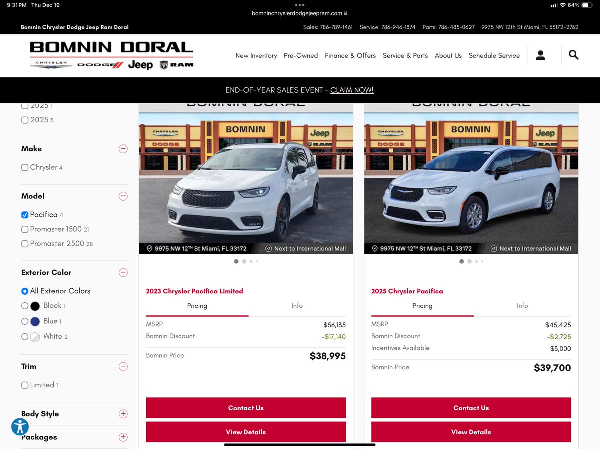Howitzerrr's tweet image. It’s been 2 weeks since I tried to buy this new 2023 Pacifica that’s been on the lot for over a year. @PlanetDodge couldn’t figure out a way to sell it. 
It’s called Sales Prevention, this is why their lot is overflowing and @Stellantis @StellantisNA is failing.  
Still not sold