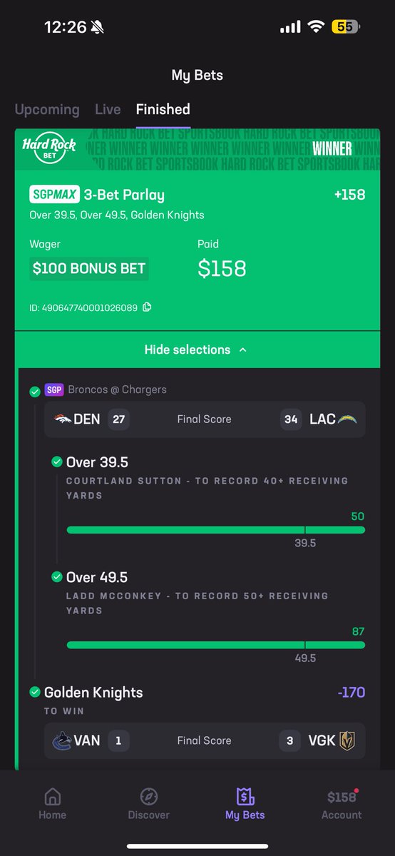 FalconDFS's tweet photo. Ayeee LFG kept it simple but still hit with my #RollWithUs bonus bet! Thank you @HardRockBet best Sportsbook! https://t.co/nOUkGFI5iq