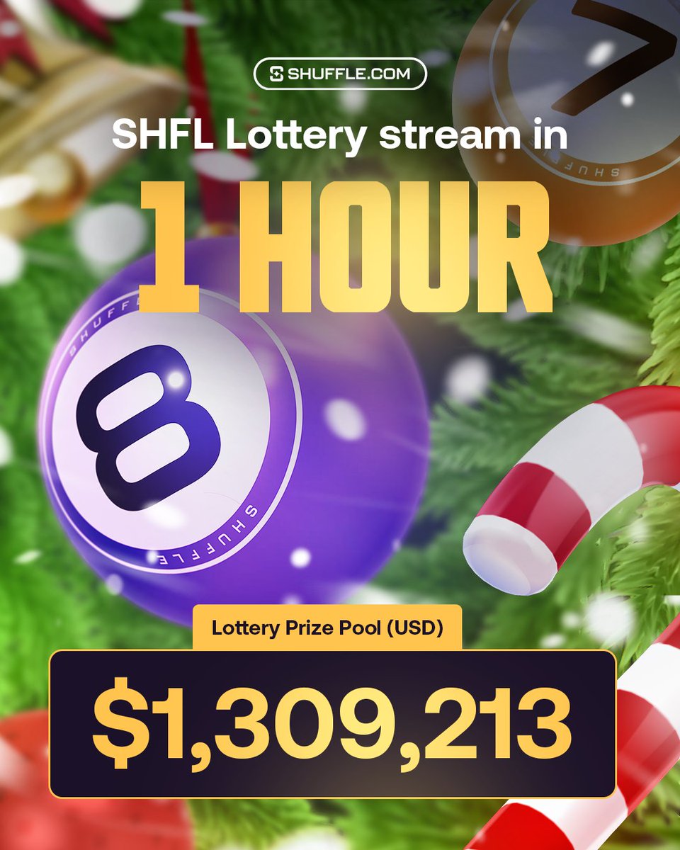 ONE HOUR until our Christmas Lottery stream, draw #10 awaits! 💰

Any special guests you'd like <a href="/ProducerLincoln/">Lincoln</a> to bring onto stream? Let us know! 🤝

Kick.com/shufflecom