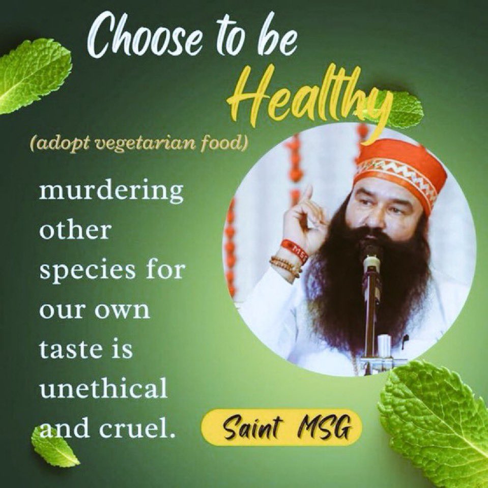 pardhan1137's tweet photo. Vegetarian food is more powerful and healthy than non-vegetarian food eating non-vegetarian food continuously takes a lot of time to digest, which causes intestinal cancer so adopt vegetarian food to stay healthy. veg is healthy 
Inspiration : Saint Dr MSG Insan #FridayFitness https://t.co/A0B9cywWTU