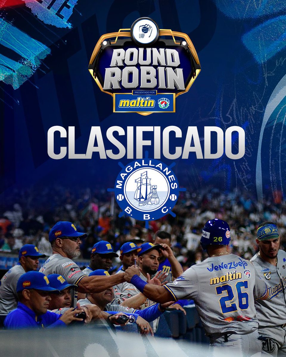 #NuestroBeisbol ⚾️🇻🇪 (@lvbp_oficial) on Twitter photo ¡Navegantes del Magallanes es el cuarto clasificado a la fiesta de enero! 🛳️
La nave turca obtuvo su pasaje a la siguiente instancia de #NuestroBeisbol al sacar provecho de los resultados que se produjeron este jueves 🤩
Aún sin ver acción, <a href="/Magallanes_bbc/">Magallanes BBC ⚓️⚾️</a> ⚓ya sabe que estará ¡Navegantes del Magallanes es el cuarto clasificado a la fiesta de enero! 🛳️
La nave turca obtuvo su pasaje a la siguiente instancia de #NuestroBeisbol al sacar provecho de los resultados que se produjeron este jueves 🤩
Aún sin ver acción, <a href="/Magallanes_bbc/">Magallanes BBC ⚓️⚾️</a> ⚓ya sabe que estará