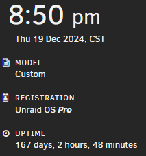 Whatupdays's tweet photo. @UnraidOfficial Once the official comes out, I must upgrade, reboot, and lose my longest uptime streak. I wonder who has the longest uptime for a Unraid server. https://t.co/VHtmVv1KAZ