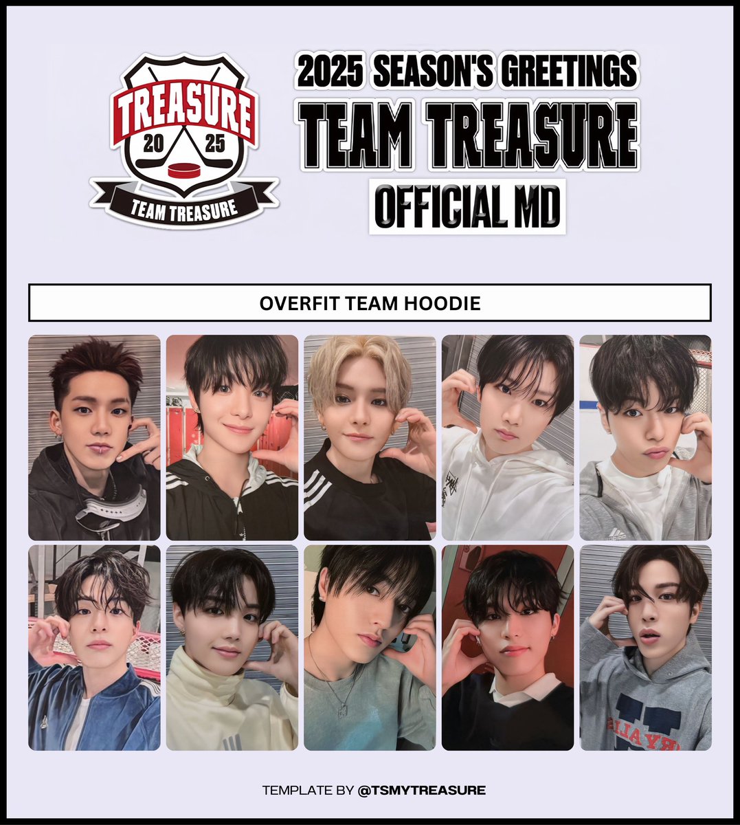 TSmytreasure's tweet photo. TREASURE 2025 SEASON’S GREETINGS MD [TEAM TREASURE] 

✰ TEAM UNIFROM
✰ OVERFIT TEAM HOODIE
✰ TEAM TOWEL
✰ LIMITED AIR HOCKEY GAME 

トレジャー  트레저 
트레저 현석 지훈 요시 준규 재혁 아사히 도영 하루토 정우 정환 포카

트레저 2025 시즌그리팅 https://t.co/6ikqHXJxBN