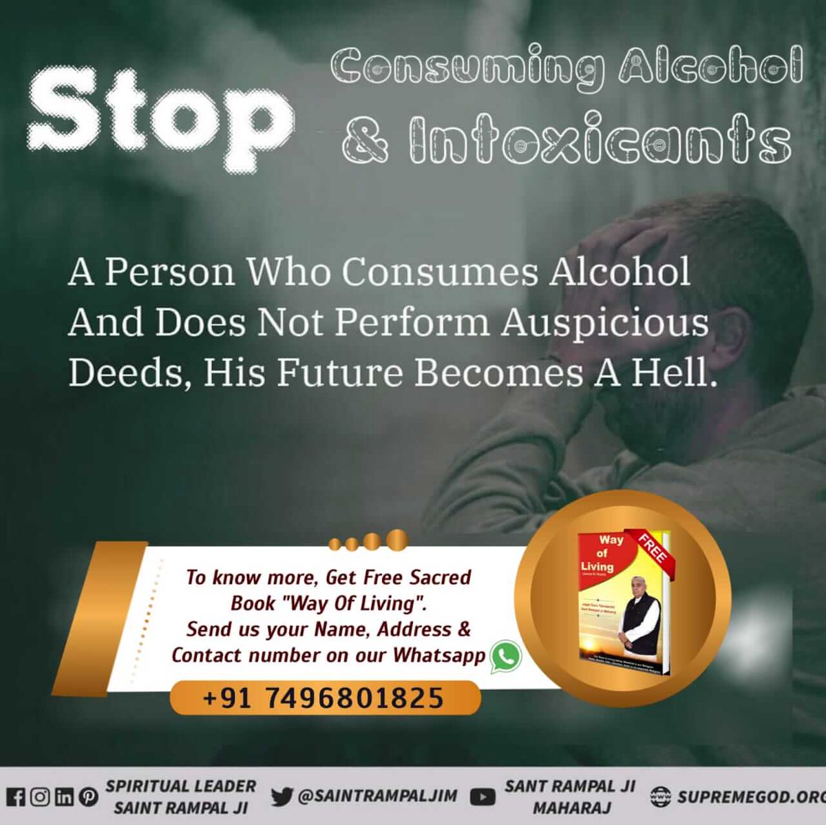 Ashutos89607797's tweet image. #StopConsuming 
Alcohol &amp;amp; Intoxicants

A Person Who Consumes Alcohol And Does Not Perform Auspicious Deeds, His Future Becomes A Hell.