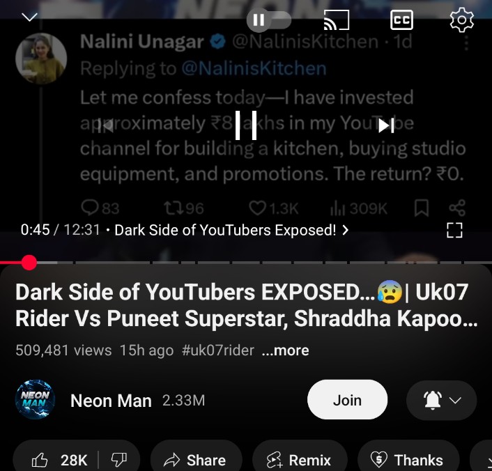 AayexJ's tweet photo. Just watched Neon Man's news about a lady who sold all her YouTube gear after 2 years of trying and feeling like she failed. It made me realize that it's been almost 8 years for me on YouTube, and I haven’t earned anything yet. Damn, this hit hard. https://t.co/xfQ6EN48Wv
