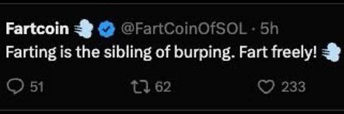 Imagine $FART <a href="/FartCoinOfSOL/">Fartcoin💨</a>  in the top 10 and $BURP <a href="/burpcoin__/">Burpcoin💨</a>  in the top 100 💨 , the ultimate slap in the face for traditional finance.