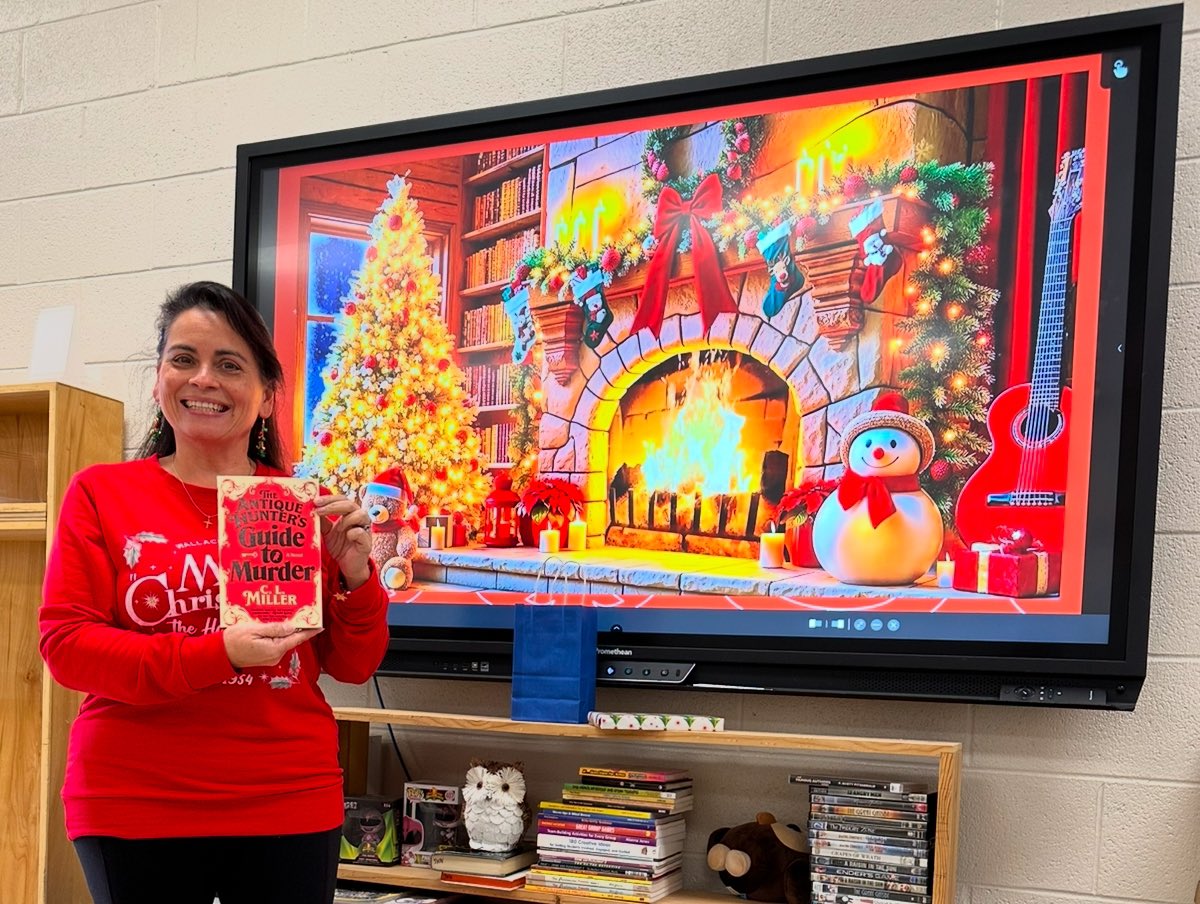 JenWms3's tweet photo. I have the best English Department! For our Dirty Santa Book Exchange, we had an honorary invitee this year!! 3/3 posts

#GibbsELARocks!
#PrideintheG
@GibbsEagles https://t.co/oy1q2ljbMd