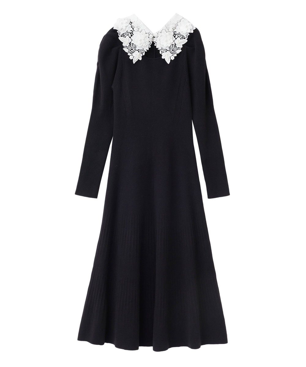 🌟#齊藤なぎさ ちゃん着用 □ LILLIAN CARAT レース襟ニットワンピース