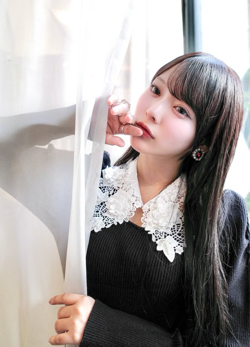 🌟#齊藤なぎさ ちゃん着用 □ LILLIAN CARAT レース襟ニットワンピース