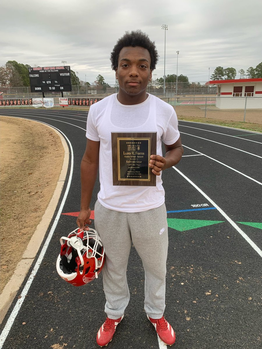 Mid-South Sports (@mid_southsports) on Twitter photo In the 3A East Regional Championship game, <a href="/_xaiveongear1/">Xaiveon Gear ⭐️</a> received the Lloyd Foster Extra Effort Award as his 71st Falcons defeated Jacksonville 43-7. Xaiveon had 6 tackles, 2 for loss, a sack, and forced a fumble in the win. <a href="/thereal71sports/">Seventy-First High School Athletics</a> <a href="/71sthighccs/">Seventy-First High School</a> <a href="/910Preps/">910Preps</a> In the 3A East Regional Championship game, <a href="/_xaiveongear1/">Xaiveon Gear ⭐️</a> received the Lloyd Foster Extra Effort Award as his 71st Falcons defeated Jacksonville 43-7. Xaiveon had 6 tackles, 2 for loss, a sack, and forced a fumble in the win. <a href="/thereal71sports/">Seventy-First High School Athletics</a> <a href="/71sthighccs/">Seventy-First High School</a> <a href="/910Preps/">910Preps</a>