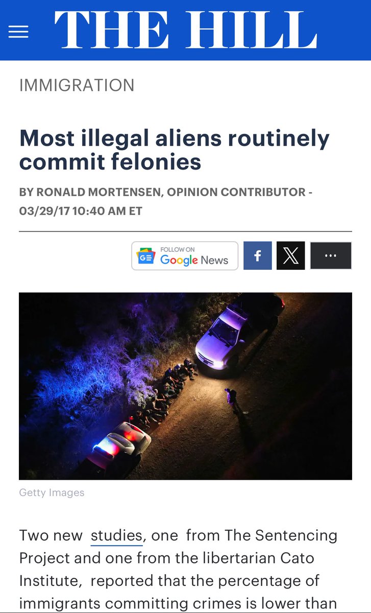 phil_lyman's tweet photo. “The vast majority of illegal aliens use fraudulently obtained Social Security numbers.  They possess fake drivers’ licenses, phony “green cards,” fraudulent birth certificates and any other documents that U.S. citizens and legal residents have.  In addition, they falsify I-9 forms under penalty of perjury. Thus, the average illegal alien routinely commits multiple felonies –forgery, Social Security fraud, identity theft, and perjury.

This criminal activity is routinely swept under the rug in order to protect the myth of the law abiding illegal alien. However, when pushed, even the strongest supporters of illegal aliens are forced to acknowledge that the vast majority of illegal aliens commit multiple felonies. In fact, the Social Security Administration and New York Times report that approximately 75 percent of illegal aliens have fraudulently obtained Social Security numbers which is a felony. The ACLU accepts this figure and uses it to show that illegal aliens pay payroll taxes.”

https://t.co/HbL5hPVxex