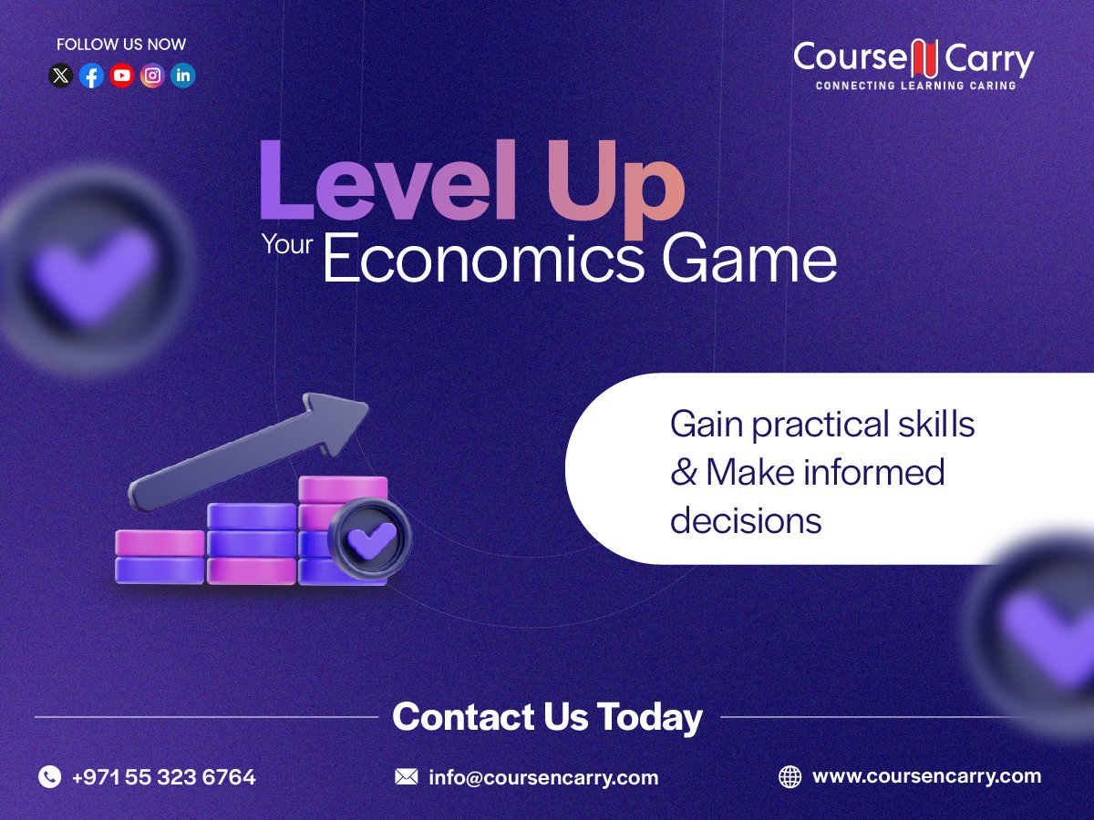 CoursenCarry35's tweet image. Economics Made Easy! Course N Carry will give you to make smarter financial decisions. Learn economics in practical way.

#CourseNCarry #EconomicsMadeEasy #InteractiveLearning #OnlineCourse