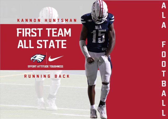 Kannon Huntsman (@huntsmankannon) on Twitter photo Honored to be on the Utah 2A All State 1st Team at running back. Thanks again to my coaches and team for helping me reach these goals @LanceBurrell1 <a href="/Hugie31/">Justin Hugie</a> <a href="/alaeaglesfb/">ALA Eagles Football</a> Honored to be on the Utah 2A All State 1st Team at running back. Thanks again to my coaches and team for helping me reach these goals @LanceBurrell1 <a href="/Hugie31/">Justin Hugie</a> <a href="/alaeaglesfb/">ALA Eagles Football</a>