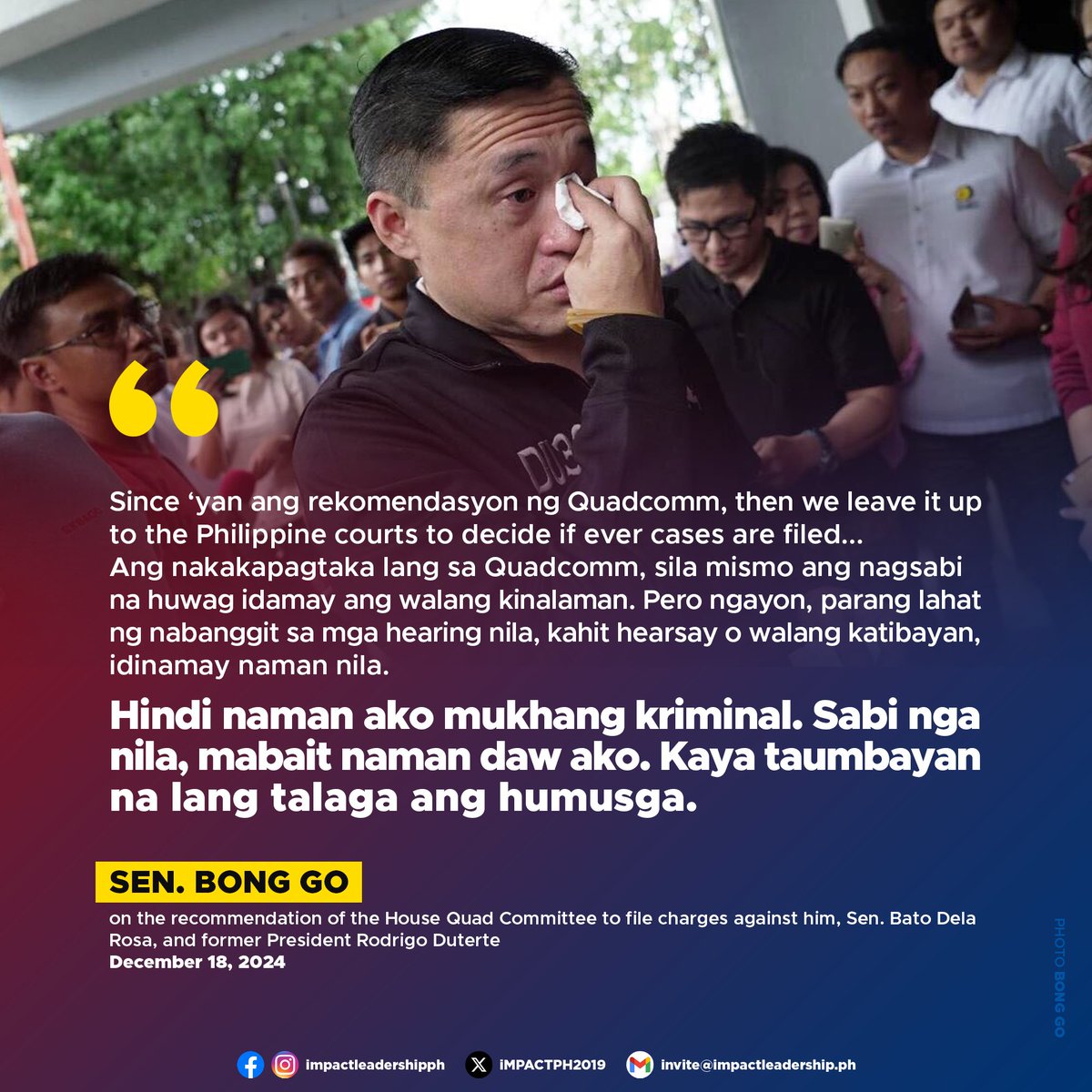 leisbeth_recto's tweet photo. Taenang 'to. May paiyak-iyak pa.

Wala sa mukha ang pagiging kriminal. Nasa dugo, pag-uugali, kapaligiran at pagkatao yan. Isa ka daw BAGMAN na nagpi-finance kapag may killing operations.

HUWAG IBOTO ang kriminal na 'to sa darating na eleksyon. https://t.co/CEwJFRYCeT