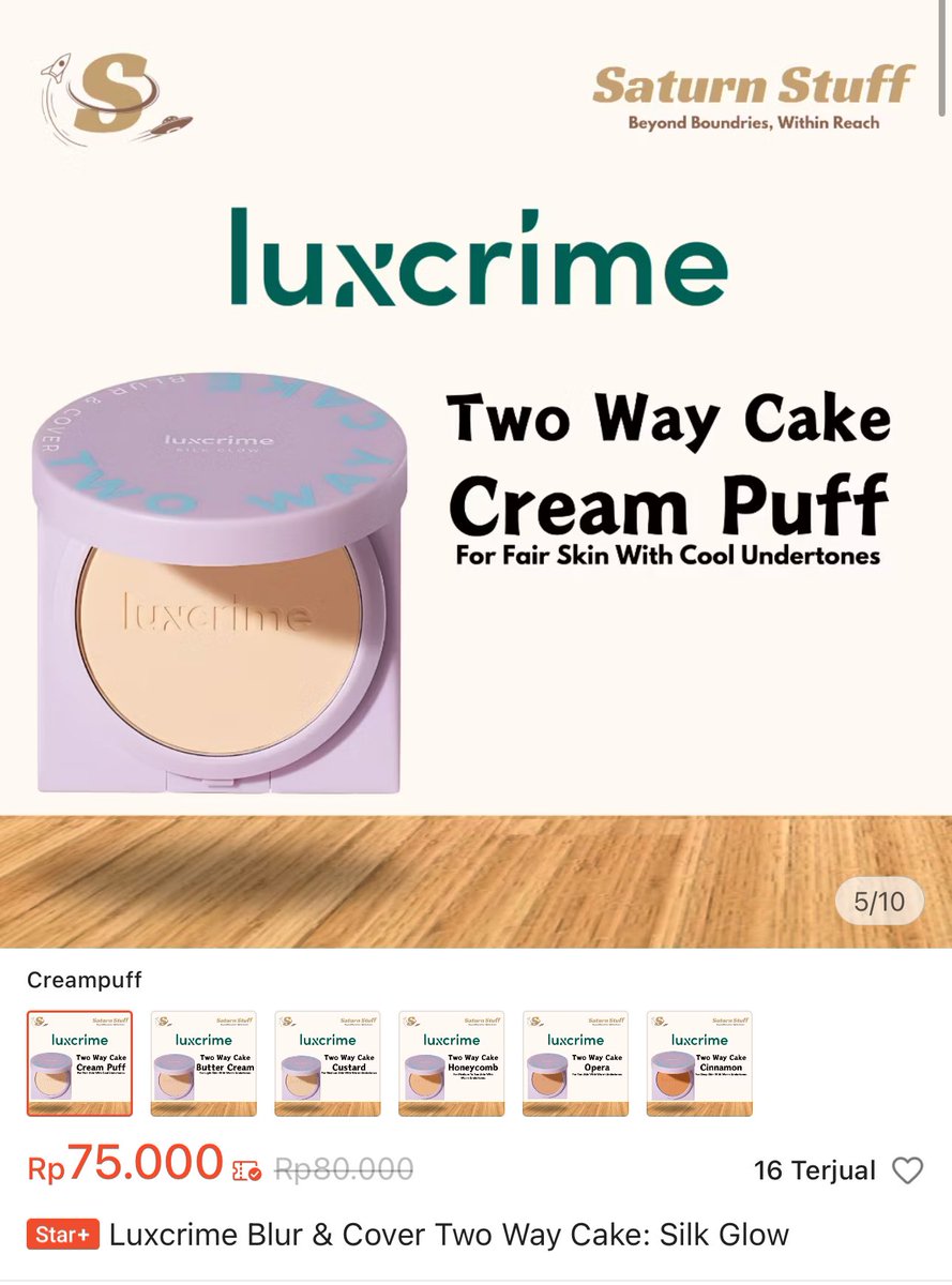 saturnstuff18's tweet photo. LUXCRIME TWO WAY CAKE SILK GLOW
PROMO AKHIR TAHUN
LIMITED STOCK

Creampuff, Buttercream, Custard, HONEYCOMB
👉🏻 IDR 75.000

OPERA
👉🏻 IDR 73.000

CINNAMON
👉🏻 IDR 70.000

link 👉🏻https://t.co/9zJYZwWm95

t. wtb wts oren pink ss twc ungu murah toko skin care make up rekomendasi https://t.co/aQkELOzno4
