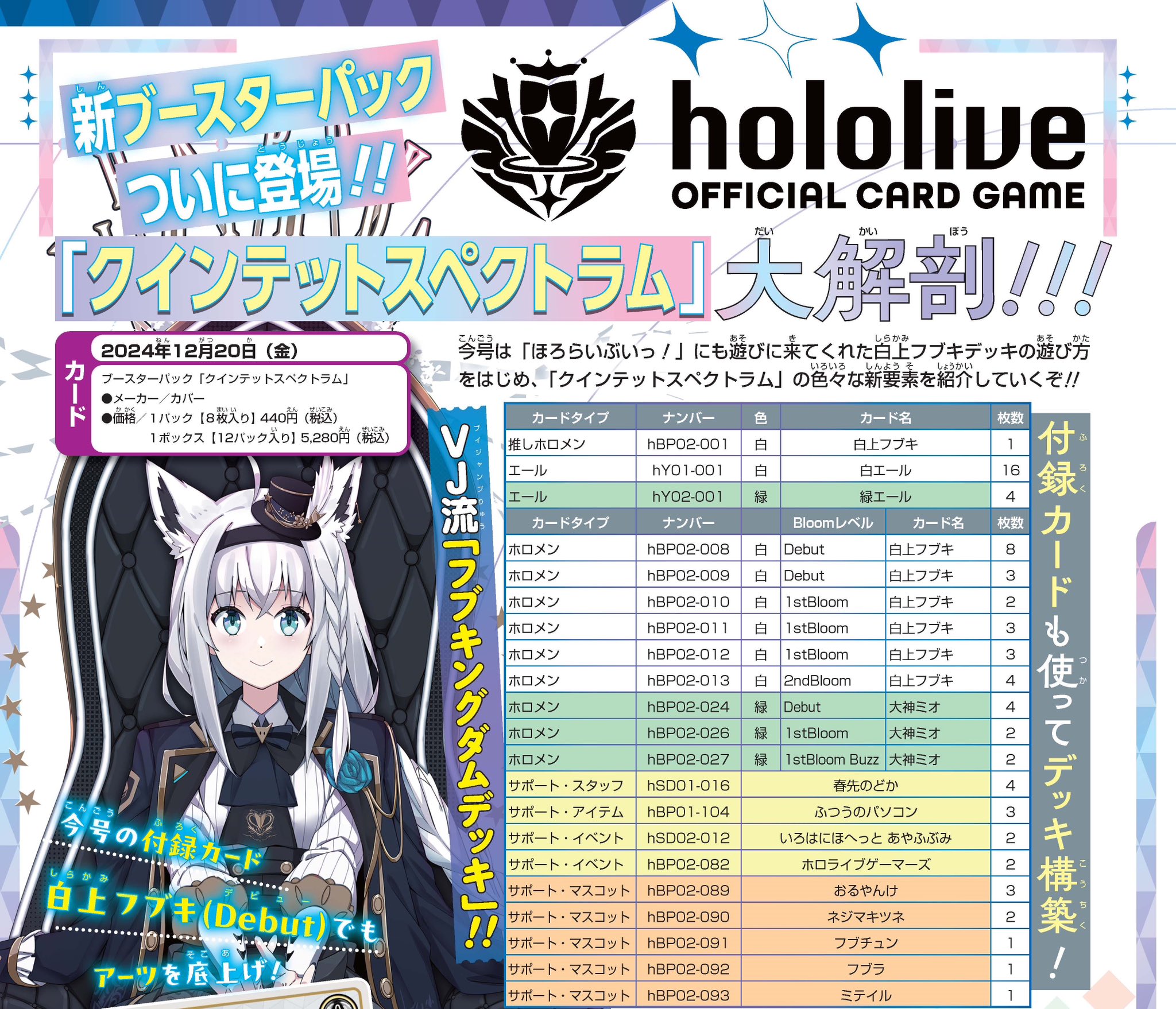 月末特価！【ホロカ/OUR】白上フブキ【スクリューダウン付】 ホロカ】白上フブキ【OUR】hBP02-001 - C-labo OnlineShop