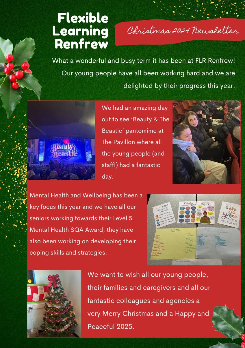<a href="/RenfrewFlexi/">FlexiRenfrew</a> would like to wish all our young people, families, colleagues and partner agencies a wonderful Christmas and Happy New Year 🎄 Our amazing young people have had a fantastic term and we are so proud of them all ⭐️
