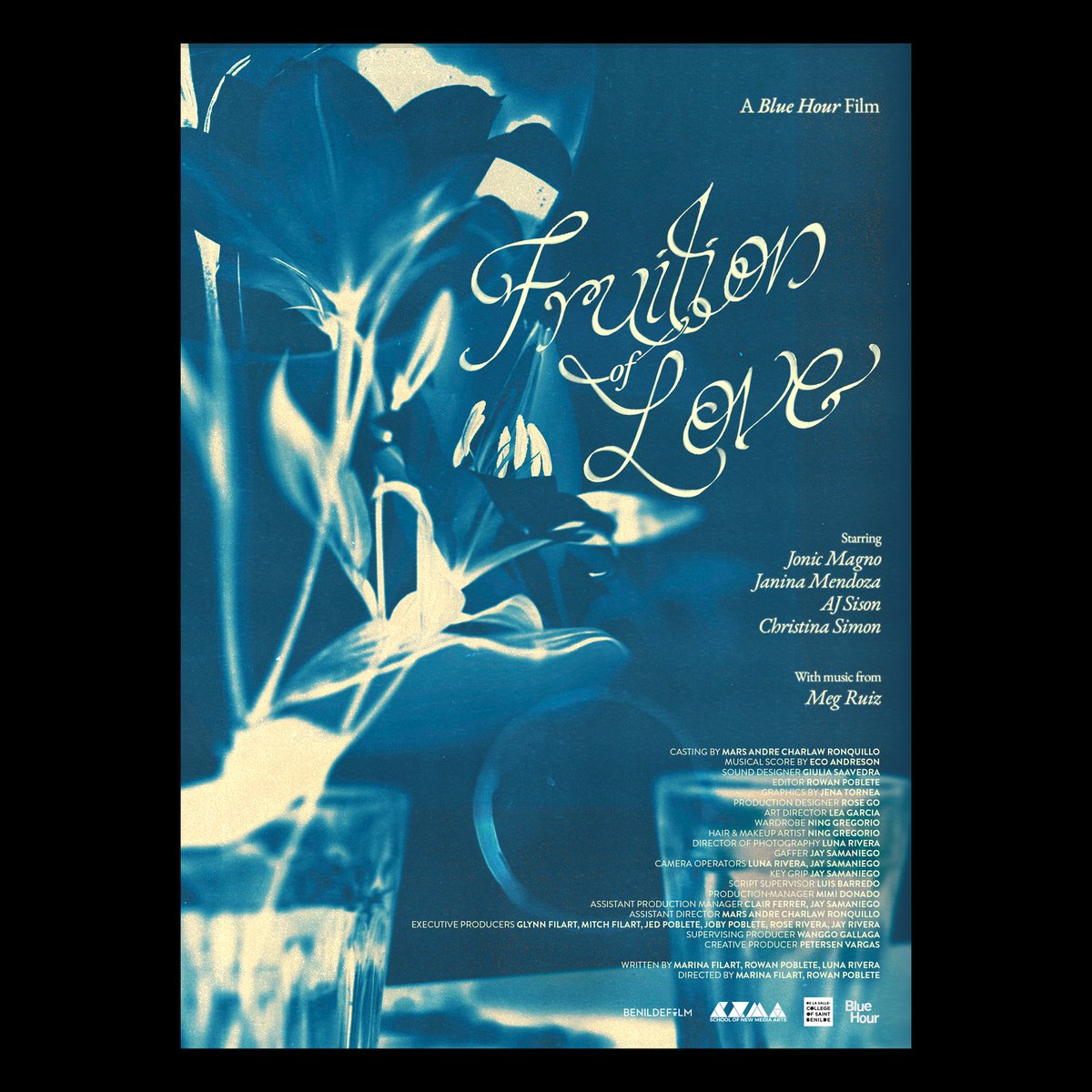 je__noir's tweet photo. custom lettering and film poster design for my juniors' capstone thesis film: Fruition of Love—a short film that explores life after loss and time as a symptom of love 🤍 https://t.co/2H9iXs83Di