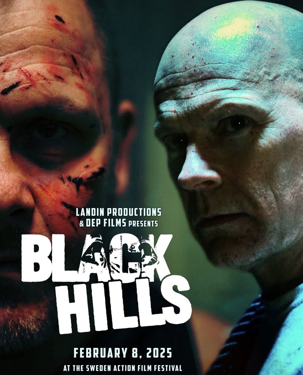 Swedenaction's tweet photo. ”Black Hills” will have its world premiere at the Sweden Action Film Festival on Saturday, February 8, 2025 at Bio Kaskad in Blackeberg in Stockholm. https://t.co/nApLcUMAMB