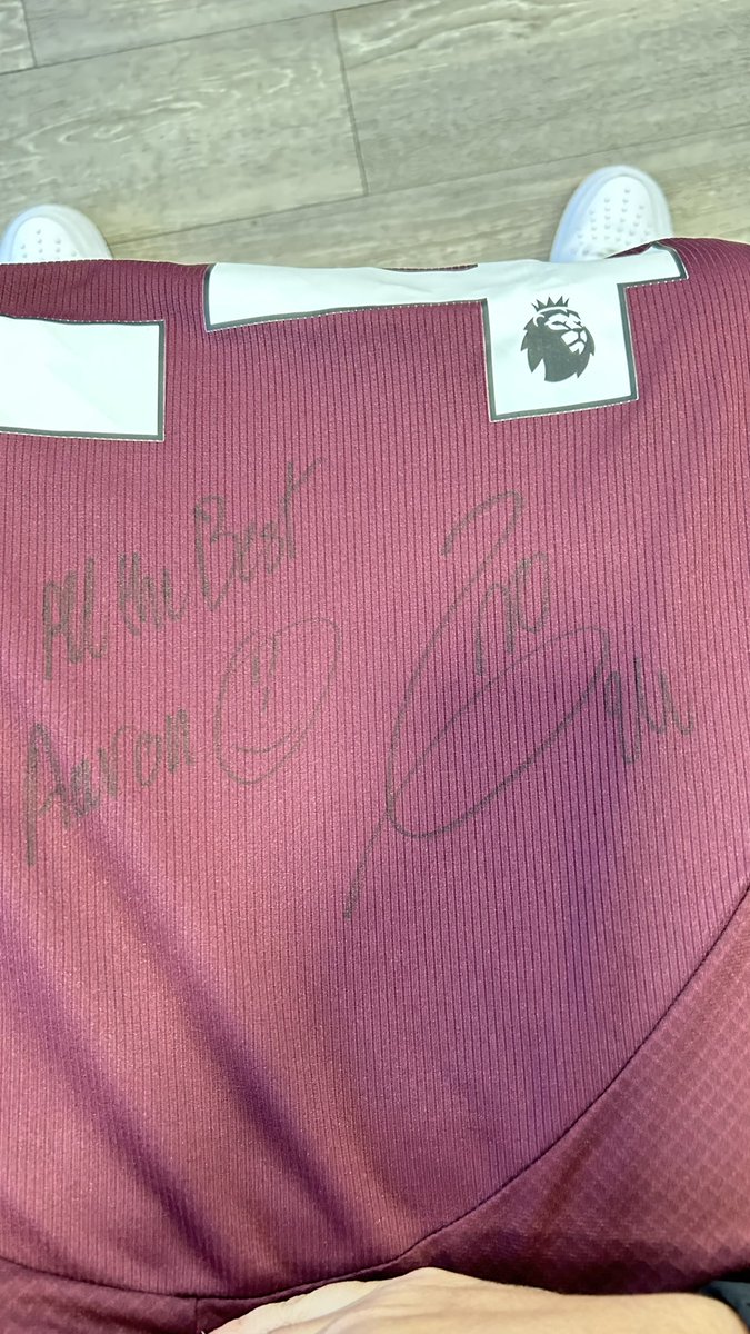Finally got my hands on my signed Andre….sorry, Amadou Onana shirt #AndresNotEvenMyNameMate