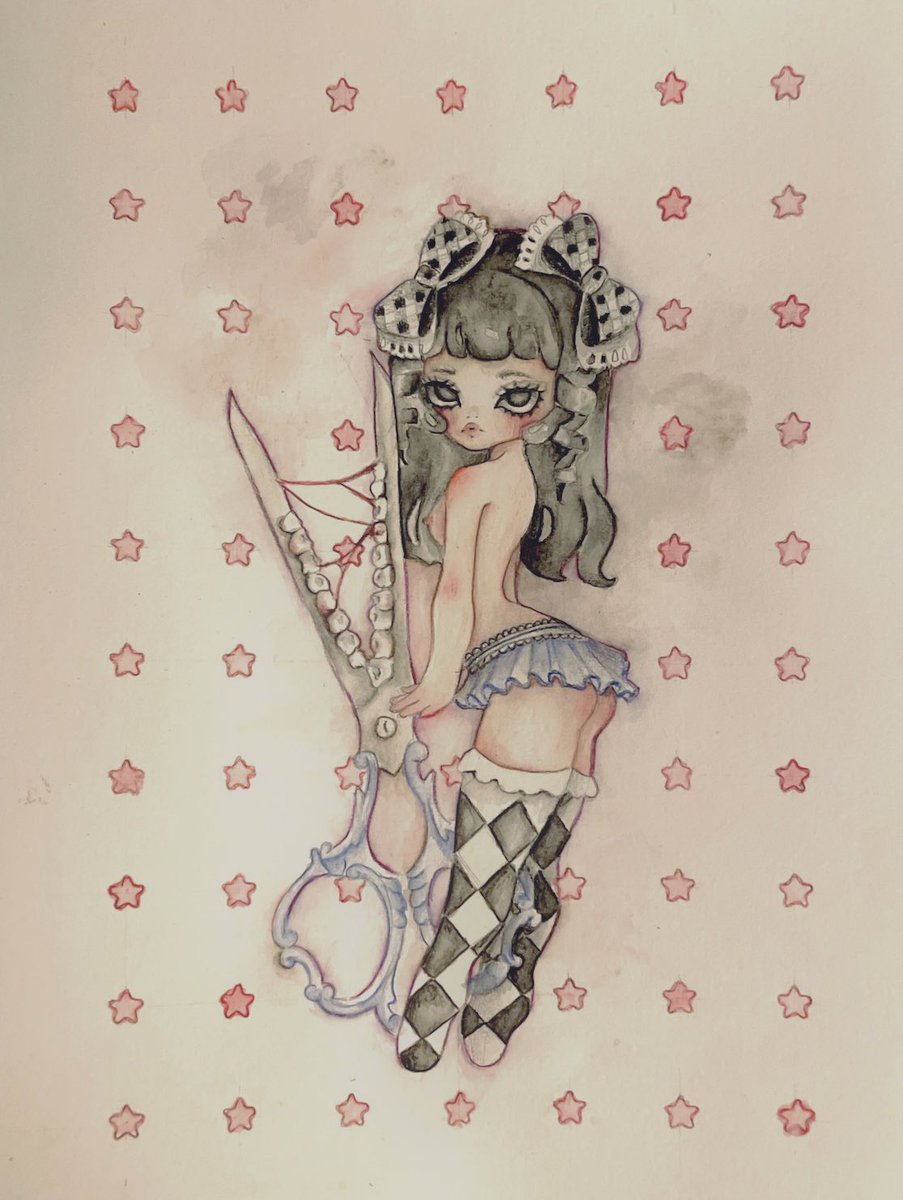 lovew1itch's tweet photo. 🗝️♡ 🎲 watercolor on paper ⋆. 🧷ೃ࿔*: https://t.co/oHYuqM8T2I