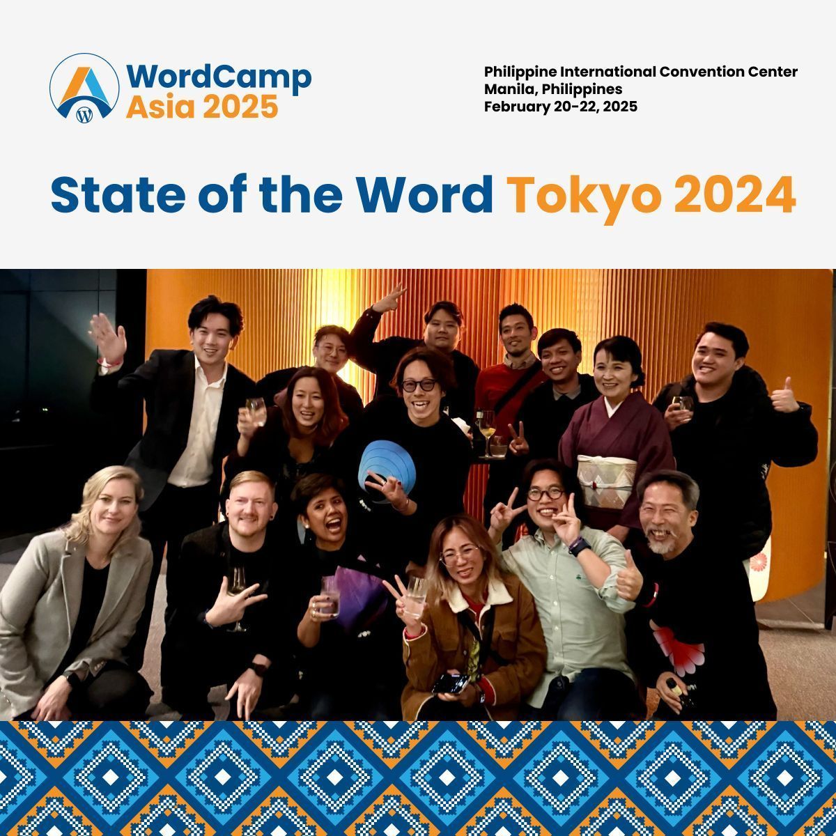 WordCampAsia's tweet photo. State of the Word Tokyo 2024 just wrapped up, and our #WCAsia2025 team was there!
Celebrating #WordPress' growth and its exciting future. 🌟 See you at WordCamp Asia 2025! 🚀
#StateofTheWord #OpenSource https://t.co/n97qbSmEBb