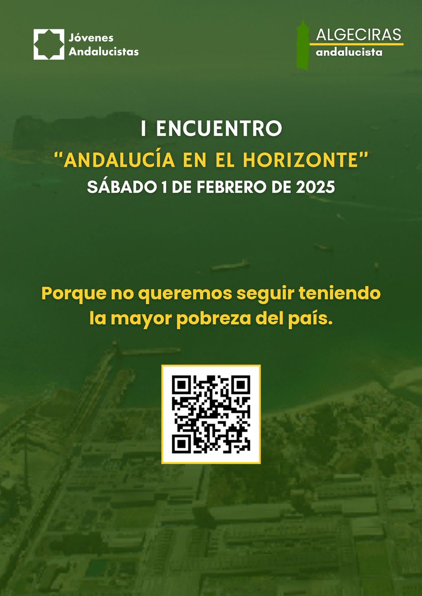 Andalucía necesita nuestro apoyo.

👉🏽 Porque NO queremos seguir teniendo la mayor pobreza del país.

💚 El 1 de febrero, todas a Algeciras. A luchar, a combatir, a debatir en andaluz.
