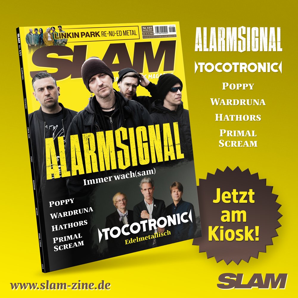 This Issue Is... ALARMSIGNAL &amp; TOCOTRONIC!!! SLAM #137 ab heute am Kiosk oder via mjusick.com zu bestellen. #alarmsignal #tocotronic #poppy #linkinpark #hathors #wardruna #primalscream #goldenyears