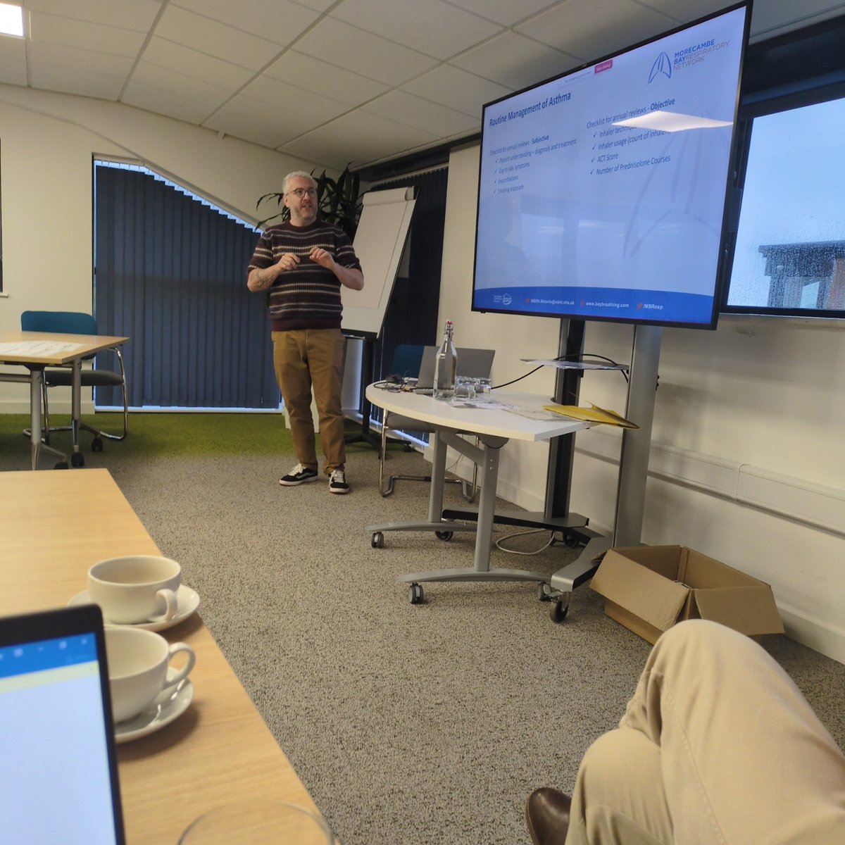 Morecambe Bay Respiratory Network (@mbresp) on Twitter photo It's the 3rd and final MBRN Training Day for our South Lakes clinicians.
Like always, our Pat Haslam begins the day. Discussing treatable traits, routine management of Asthma & COPD.
There's even going to be a quiz.
<a href="/UHMBT/">MorecambeBayNHSTrust</a> <a href="/UHMBTCommunity/">UHMBT Integrated Community Care Group</a> <a href="/aaroncumminsNHS/">Aaron Cummins</a> It's the 3rd and final MBRN Training Day for our South Lakes clinicians.
Like always, our Pat Haslam begins the day. Discussing treatable traits, routine management of Asthma & COPD.
There's even going to be a quiz.
<a href="/UHMBT/">MorecambeBayNHSTrust</a> <a href="/UHMBTCommunity/">UHMBT Integrated Community Care Group</a> <a href="/aaroncumminsNHS/">Aaron Cummins</a>