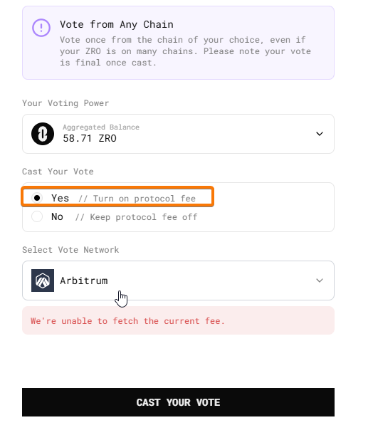 ⚡ <a href="/LayerZero_Core/">LayerZero</a> fee switch proposal is Live

🗳️Vote with your ZRO tokens on any chain
✅Yes: Activate the protocol fee (fees used to buy back &amp; burn ZRO)
❎No: Keep the fee inactive

👉Vote Here: LayerZero Fee Switch layerzero.foundation/fee-switch
🗓Voting ends December 27th

🔎For