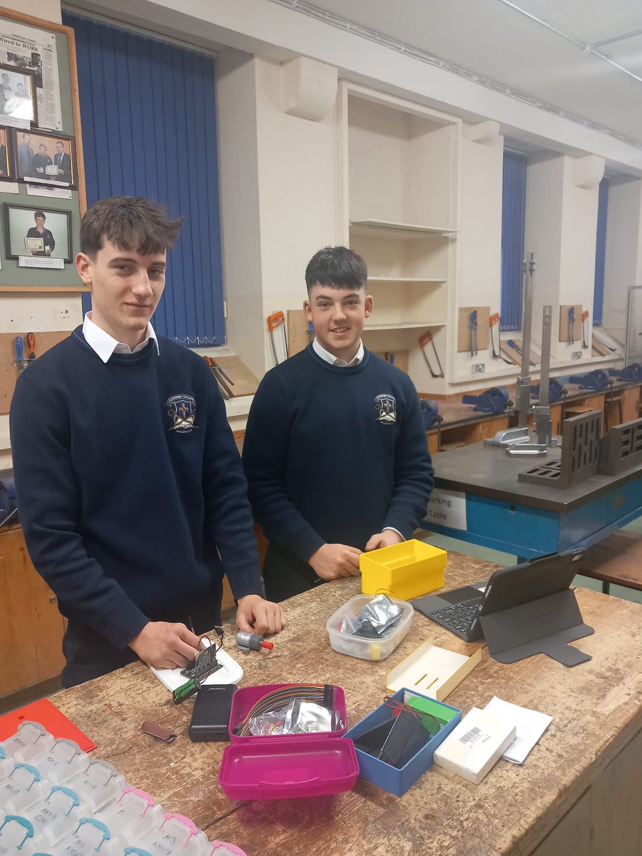 TY students Luke and Brian busy working on their project for the up coming BT Young Scientist Competition in January.