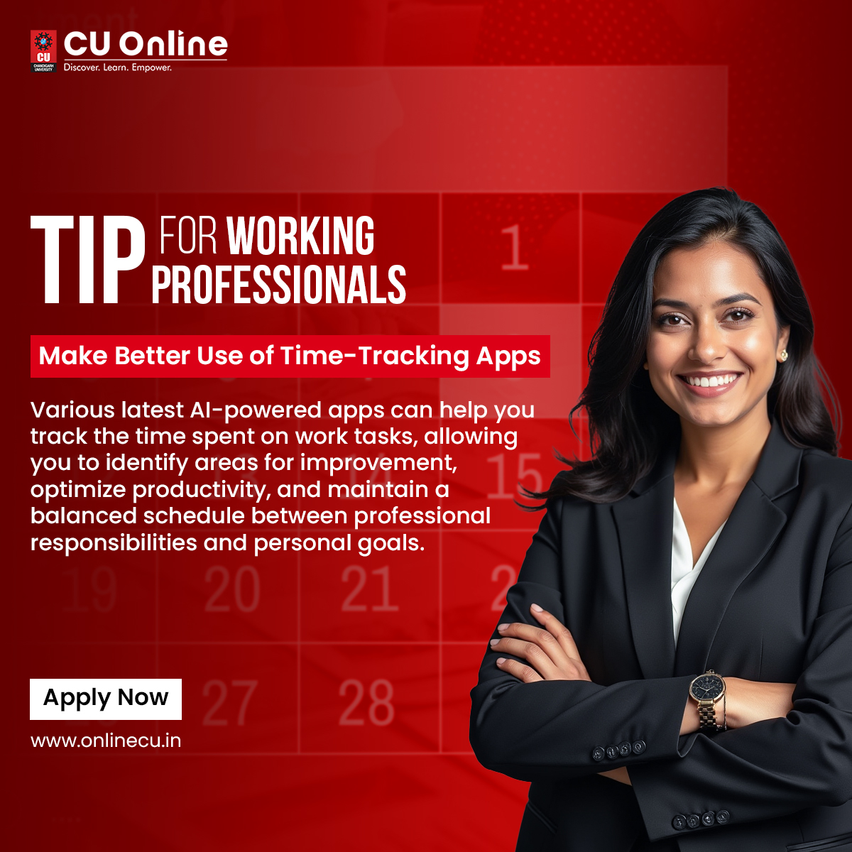 CULearnOnline's tweet image. Attention working professionals! Boost your productivity with AI-powered time-tracking apps. Track tasks, optimize your workflow, and strike the perfect balance between work and personal life! 

#ProductivityTips #WorkSmart #AIForWork #TipForWorkingProfessionals #CUOnline