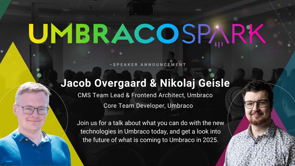 Umbraco Spark (@umbracospark) on Twitter photo 📢 LINE UP NEWS 📢
Want to learn about the new technologies in #Umbraco & get a look into the future of what's coming in 2025? Then don't miss Jacob Overgaard & <a href="/NGeisle/">Nikolaj Geisle</a> at #umbracospark
🎟️ Early bird tickets tickettailor.com/events/umbukfd…
🎙️Line up: umbracospark.com/#what 📢 LINE UP NEWS 📢
Want to learn about the new technologies in #Umbraco & get a look into the future of what's coming in 2025? Then don't miss Jacob Overgaard & <a href="/NGeisle/">Nikolaj Geisle</a> at #umbracospark
🎟️ Early bird tickets tickettailor.com/events/umbukfd…
🎙️Line up: umbracospark.com/#what