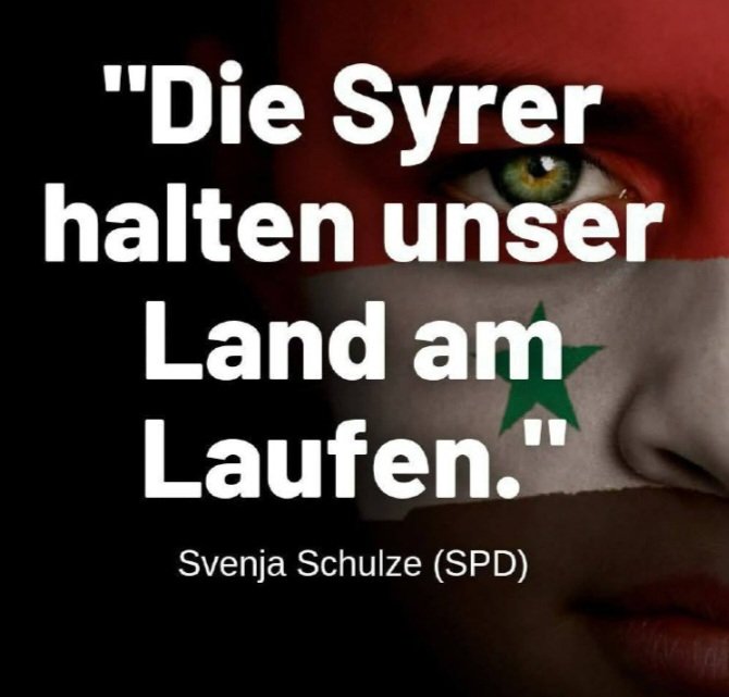 Diesen Satz hat die Bundesentwicklungsministerin der SPD im Bundestag am 18.12.24 tatsächlich gesagt. 
Da kann sich jetzt jeder seine eigenen Gedanken machen. 
#syrien #SPDeinstellig