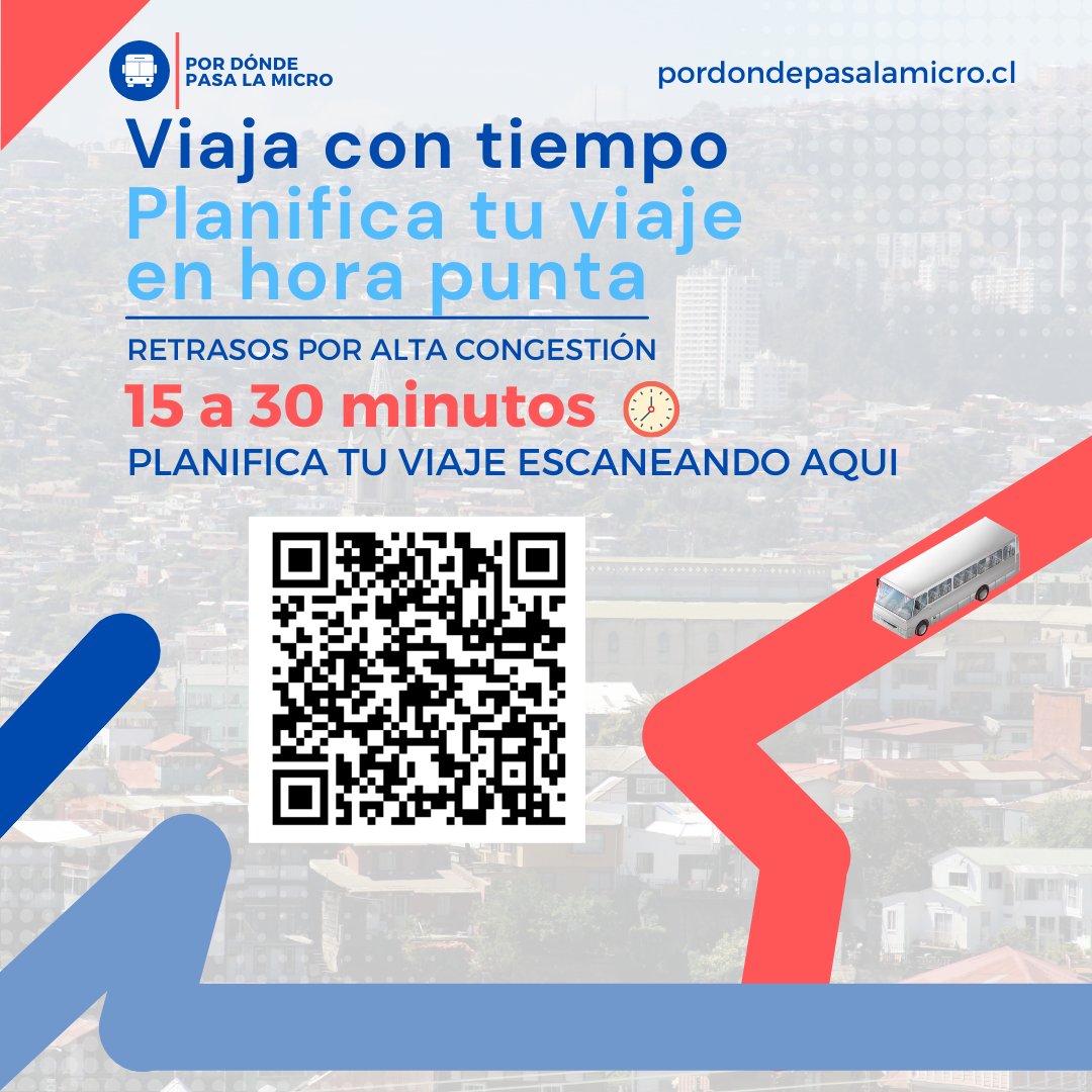 PdplmV's tweet photo. Planifica tu viaje en #Valparaíso en hora punta , utilizando #TransportePublico con toda la red disponible para llegar desde tu lugar de origen, a tu destino en el siguiente enlace: 
https://t.co/6Wvu1kw0KW https://t.co/iS8wJO5F67