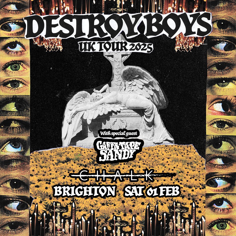 LOUT (@loutpromotions) on Twitter photo .<a href="/gaffatapesandy/">Gaffa Tape Sandy</a> to support <a href="/destroyboysband/">DESTROY BOYS</a> on Saturday 1st February <a href="/chalkvenue/">Chalk Venue</a> #Brighton! 🤘
Selling fast 👉 bit.ly/DestroyBoysBTN .<a href="/gaffatapesandy/">Gaffa Tape Sandy</a> to support <a href="/destroyboysband/">DESTROY BOYS</a> on Saturday 1st February <a href="/chalkvenue/">Chalk Venue</a> #Brighton! 🤘
Selling fast 👉 bit.ly/DestroyBoysBTN